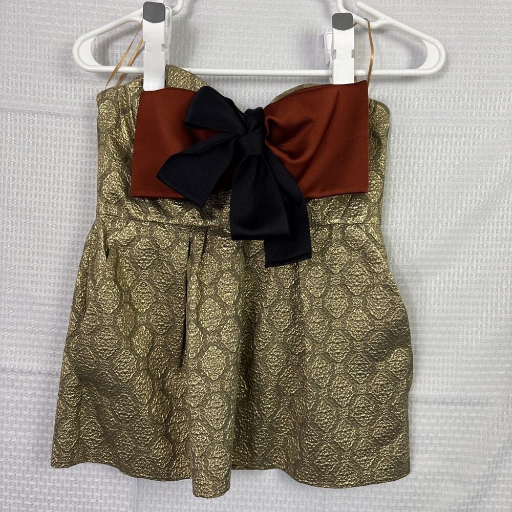 Stella McCartney Sparkle Bow Silk Blend Top Blouse Womens size 40 4 / 6